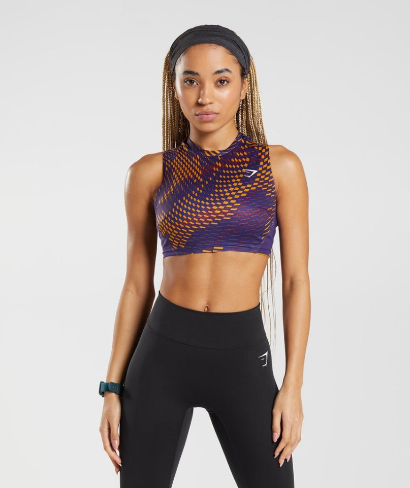 Podkoszulki Gymshark Sportowe Crop Damskie Kolorowe | PL 639SJC